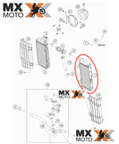 (PIX 1699,00) Radiador Lado Esquerdo Original KTM 2T EXC 250/300, 4T EXCF 20/23, 4T SXF/XCF/SX 19/22 - Husq. 2T TE250/300 - 4T FE250/501 20/23 * FC 250/450, TC 125/250, TX 300 19/22 - Gas Gas 2T EC/EX * 4T EC250F/350F, EX/MC250F/450F 21/23 - 50535007100