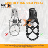 Pedaleira em Alumínio Cor Preta para KTM SXF / XCF 23 a 25 - EXC / EXCF 2024 - HUSQVARNA FX / TC / TX 23 a 25  - FE / TE 2024 - GAS GAS Todas 2T e 4T 250/300/350 2024