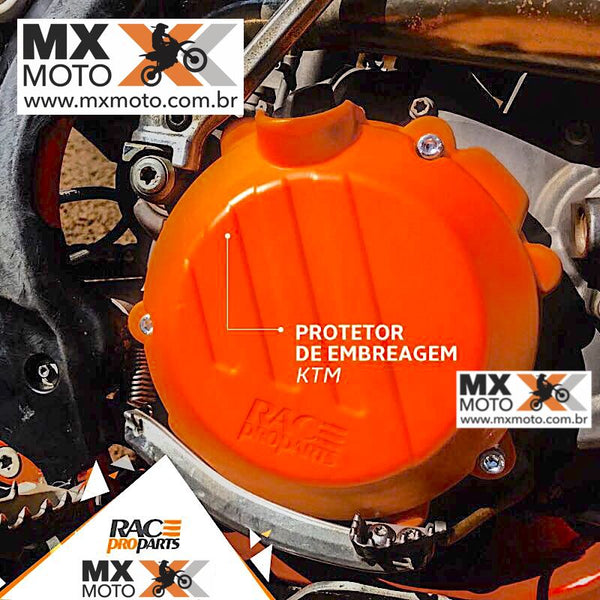 Protetor de Tampa Embreagem KTM / HUSQVARNA 250/300 2T 2017 a 2023 (Laranja) - Race Pro Parts