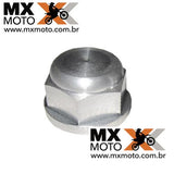 Porca de Roda Traseira Aluminio Original eixo 20mm M20x1,5 para KTM EXC / EXCF / XCFW - 2000 a 2023 - Husqvarna FE / TE 2014 a 2023 - Husaberg FE / TE 2011 a 2014 - GAS GAS EC250/300/250F/350F 2021 a 2023 - MC85 21 a 24 - 50310099000