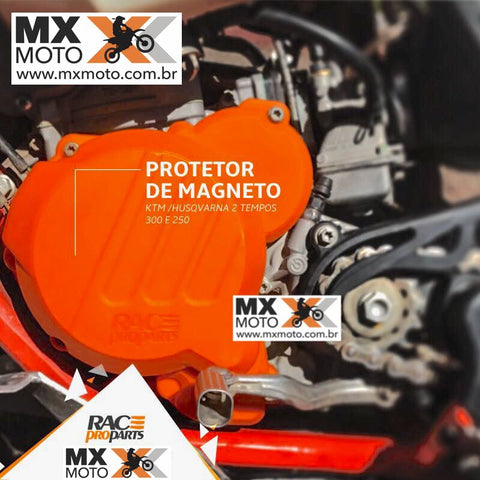 Protetor de Tampa Magneto / Ignição para KTM / HUSQVARNA 250/300 2T 2017 em diante (Laranja) - Race Pro Parts